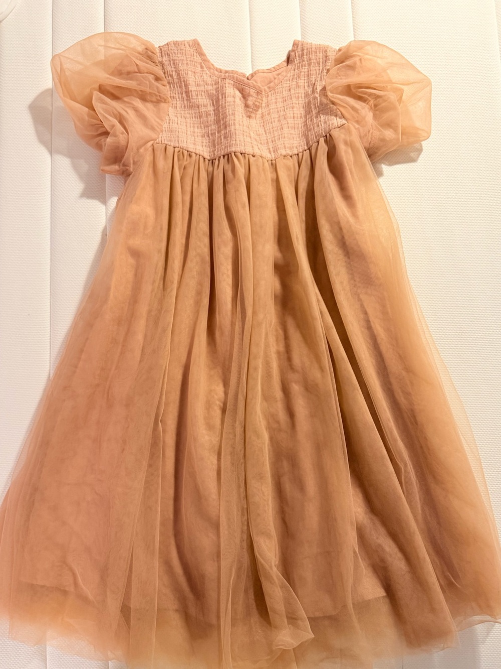 Girls' Peach Tulle Party Dress